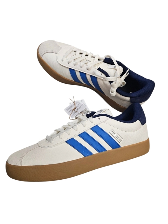 adidas White Sneakers with Royal Blue Stripes VL Court 3.0 Mens NEW main image 8